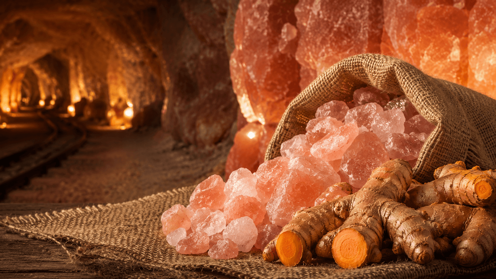 Pure Pink Salt
& Turmeric -
Naturally Mined
