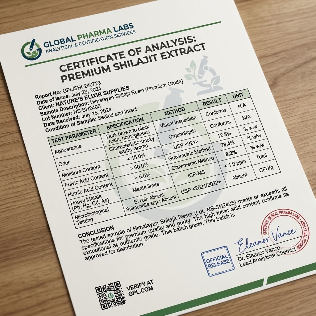 Shilajit Lab Test Report